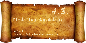 Alföldy Barabás névjegykártya
